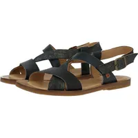 Tulip Carbon Leather Flat Sandal