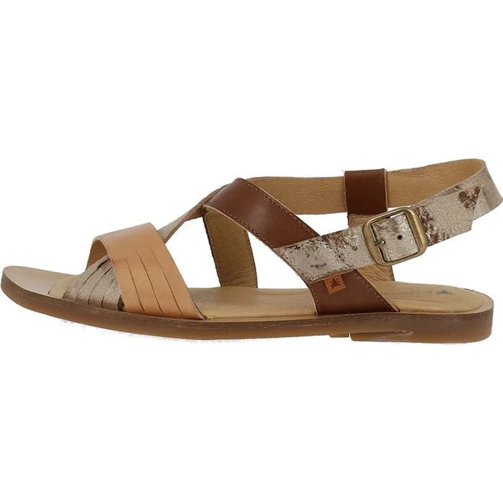 Tulip Taupe Leather Flat Sandal