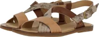 Tulip Taupe Leather Flat Sandal