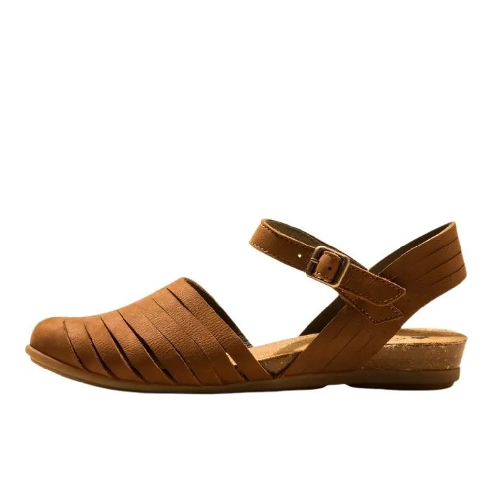 Stella Pleasant Wood Leather Closed-Toe Sandal