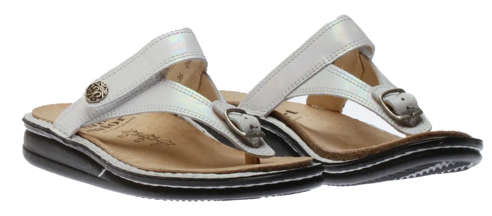 Alexandria White Leather Thong Sandal