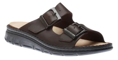 Cayman Men's Brown Leather Slide Sandal