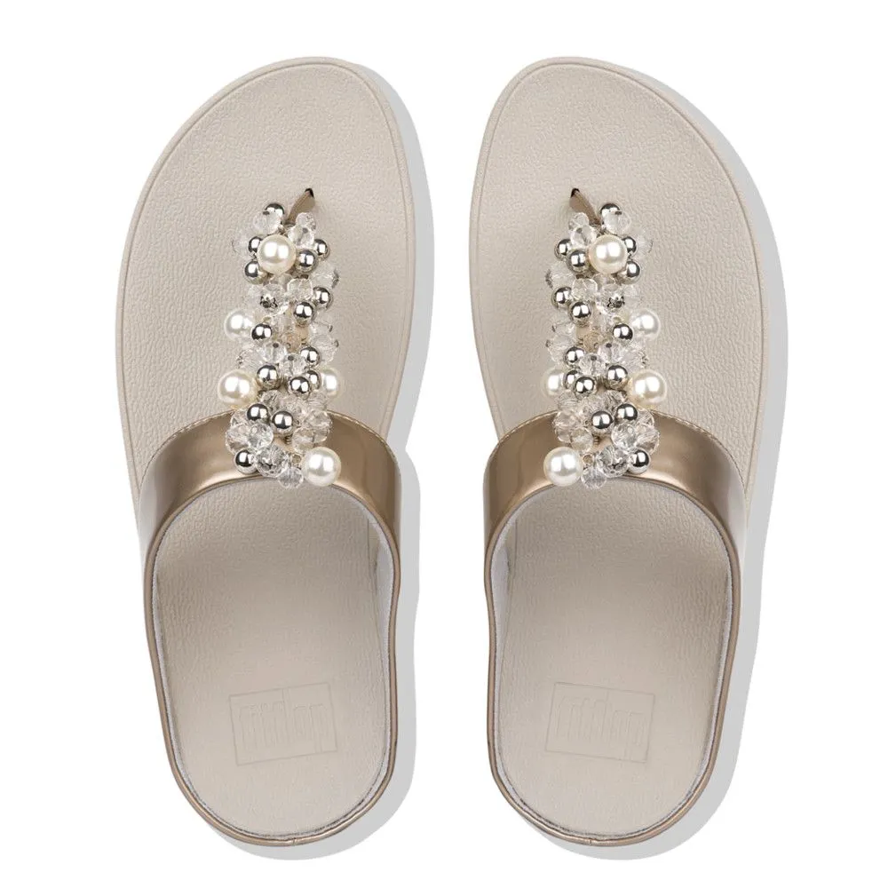 Deco Silver Pearlized Thong Sandal