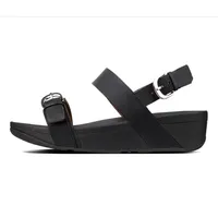 Edit Black Leather Back Strap Sandal