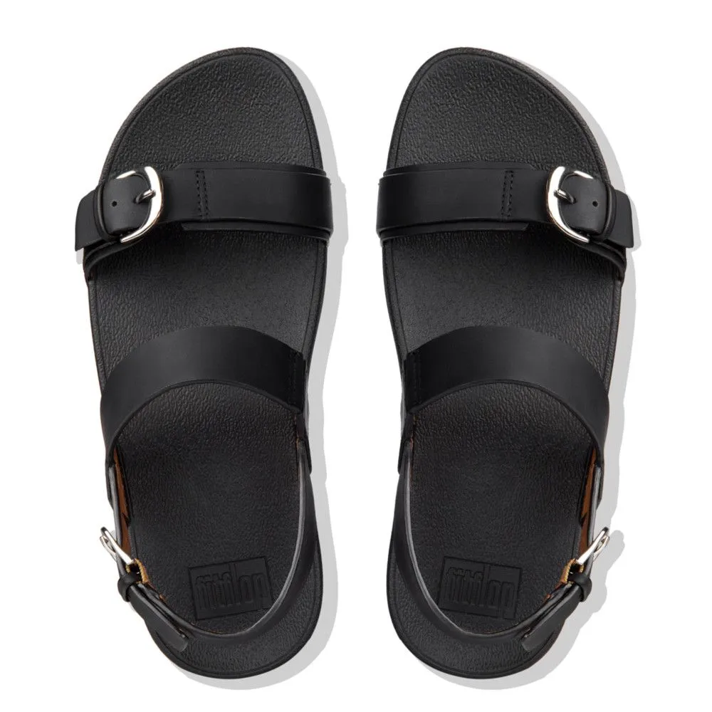 Edit Black Leather Back Strap Sandal