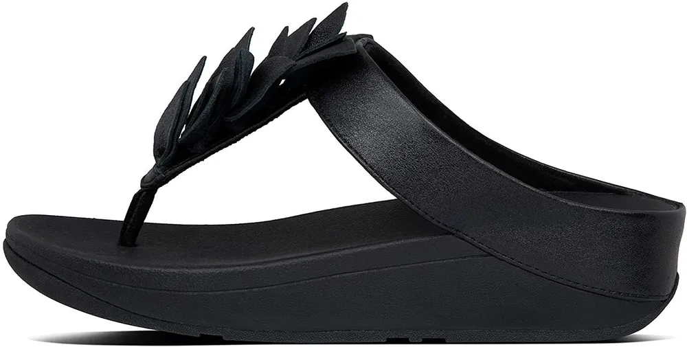 Fino Black Leather Thong Sandal