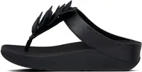 Fino Black Leather Thong Sandal