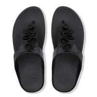 Fino Black Leather Thong Sandal