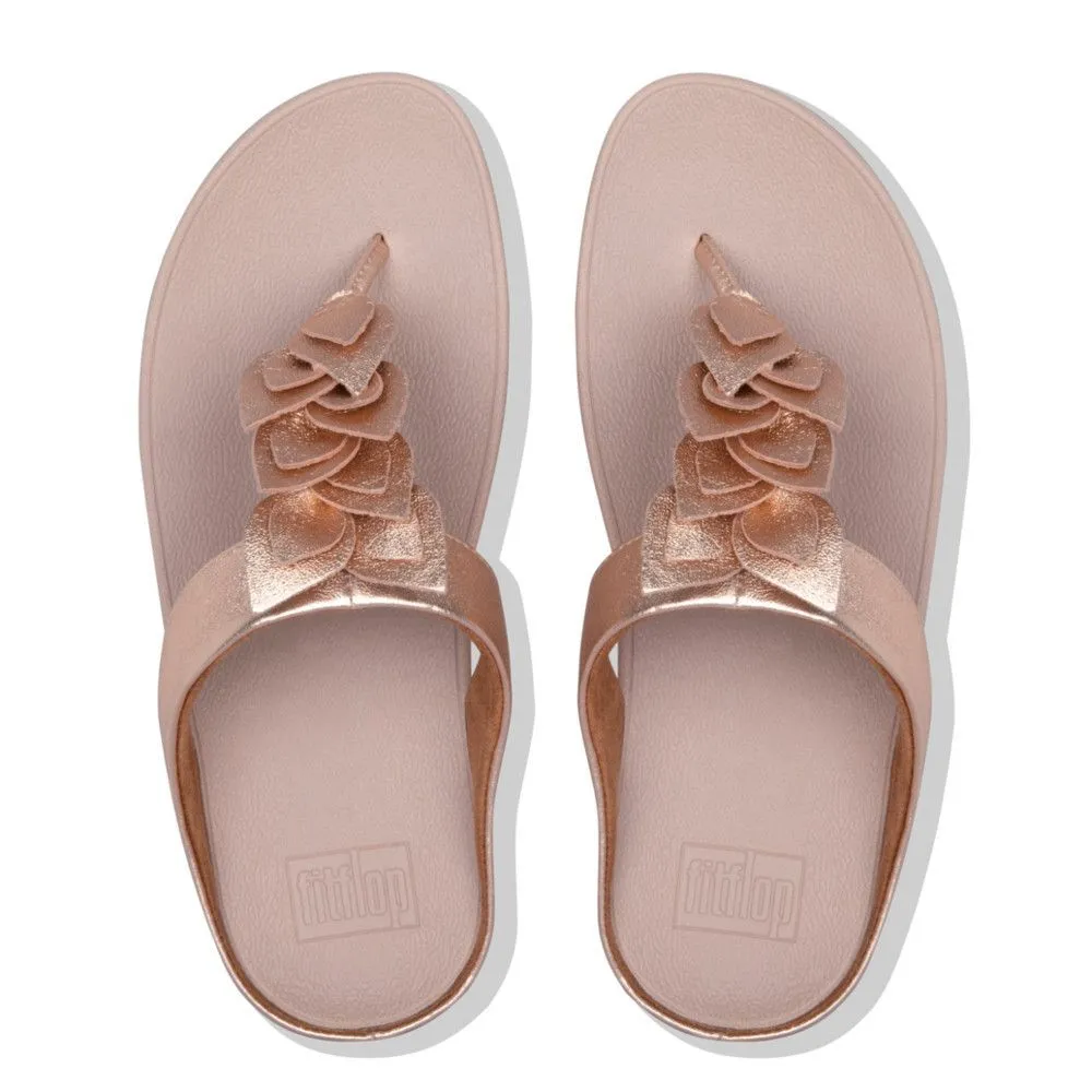 Fino Rose Gold Leather Thong Sandal