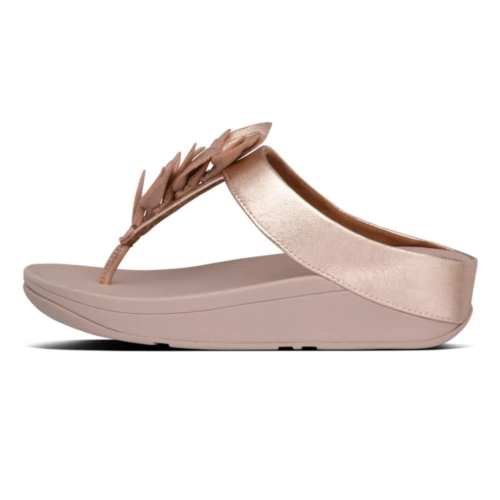 Fino Rose Gold Leather Thong Sandal