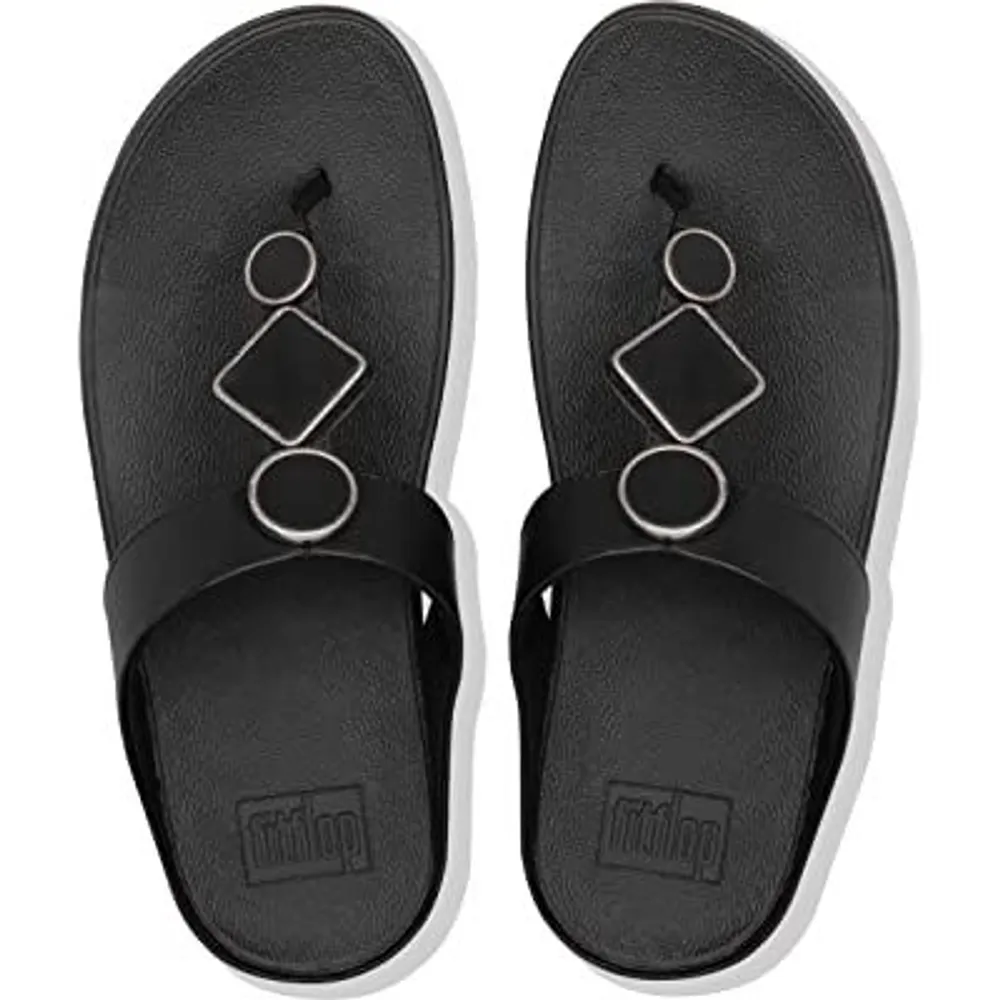 Leia Black Thong Sandal