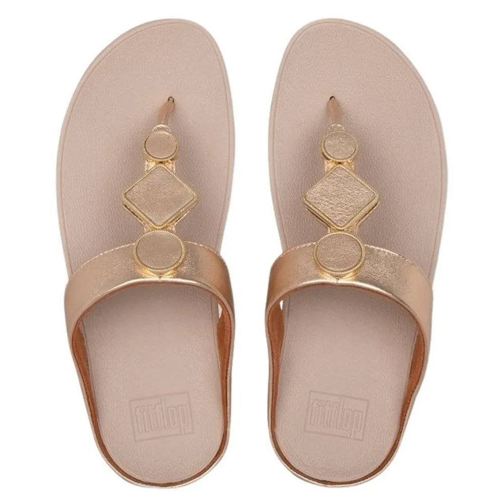 Leia Vintage Gold Thong Sandal