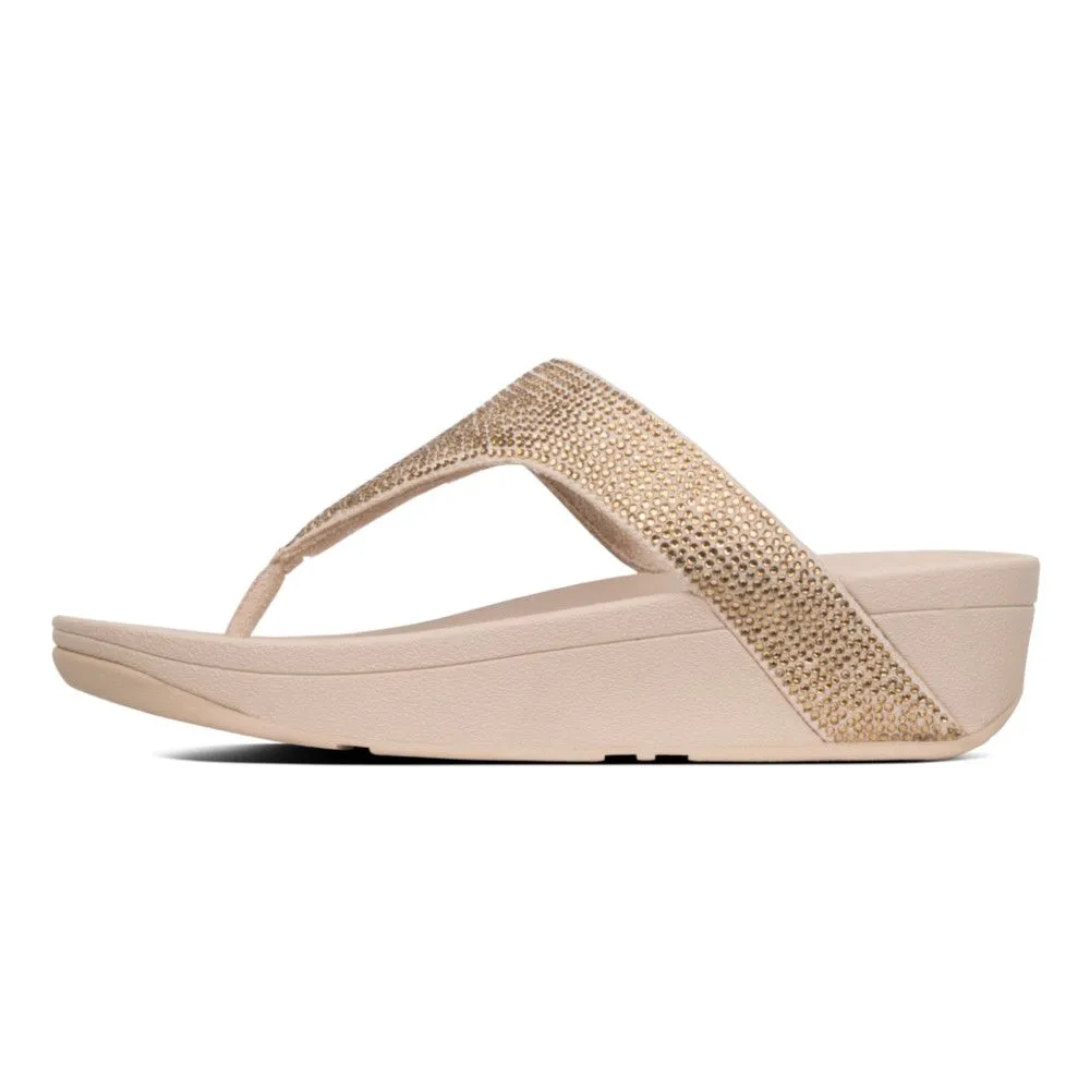 Lottie Shimmer Crystal Artisan Gold Thong Sandal