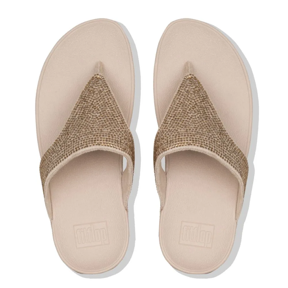 Lottie Shimmer Crystal Artisan Gold Thong Sandal