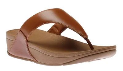 Lulu Light Tan Brown Leather Thong Sandal