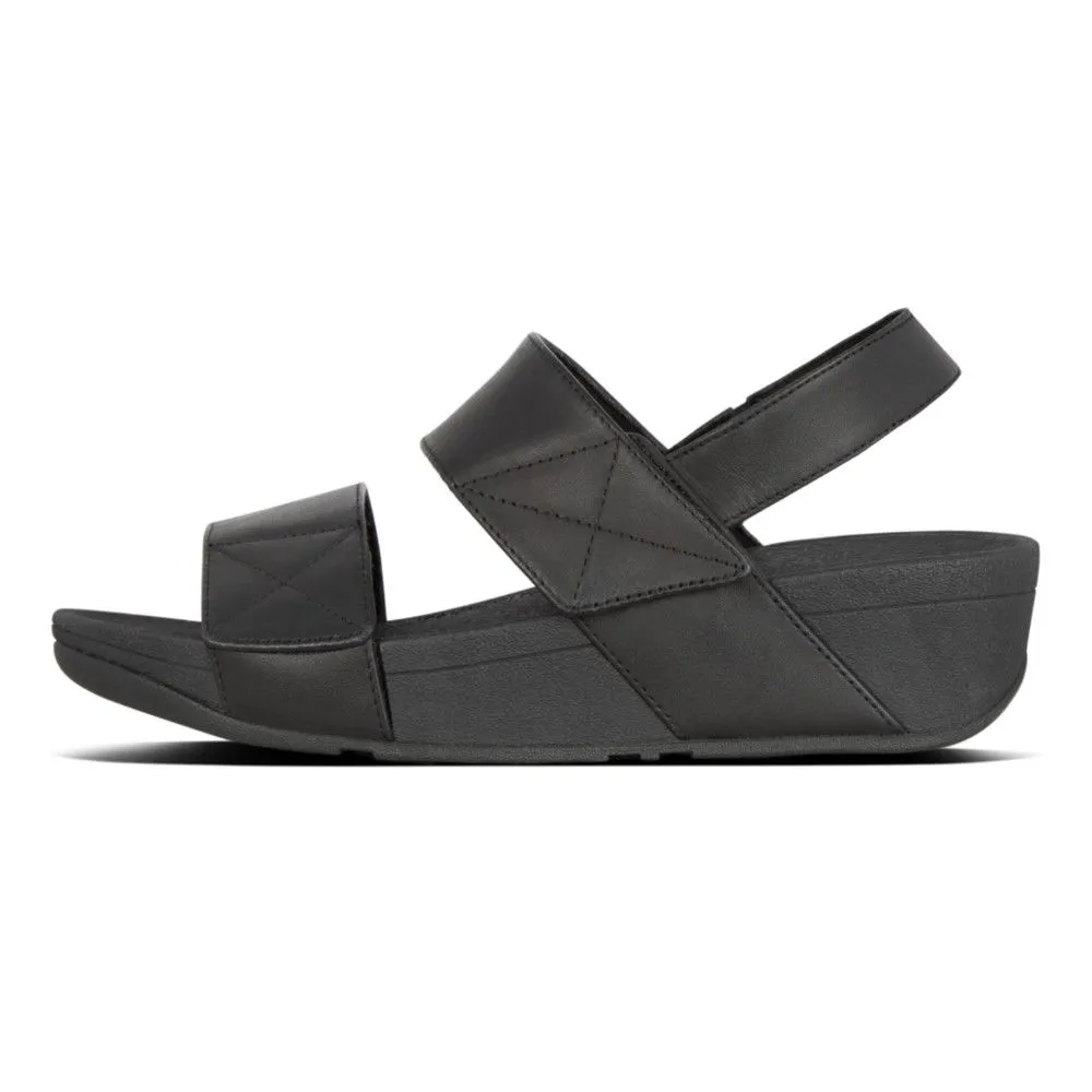 Mina Black Leather Back Strap Sandal