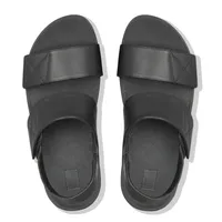 Mina Black Leather Back Strap Sandal