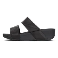 Mina Black Leather Slide Sandal