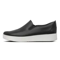 Sania Skates Black Leather Slip-On Sneaker