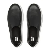 Sania Skates Black Leather Slip-On Sneaker