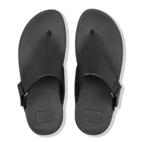 Sarna Black Leather Thong Sandal