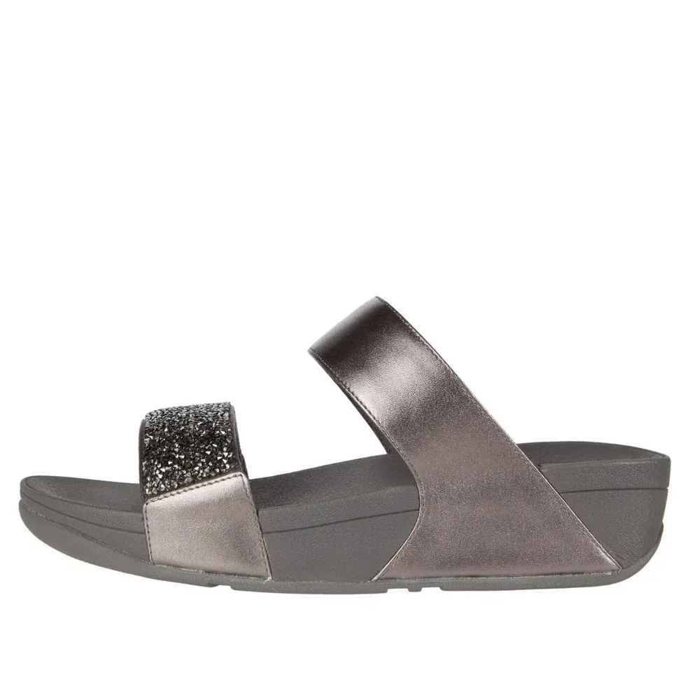 Sparklie Pewter Crystal Embellished Slide Sandal