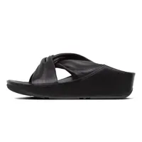 Twiss Black Leather Slide Sandal