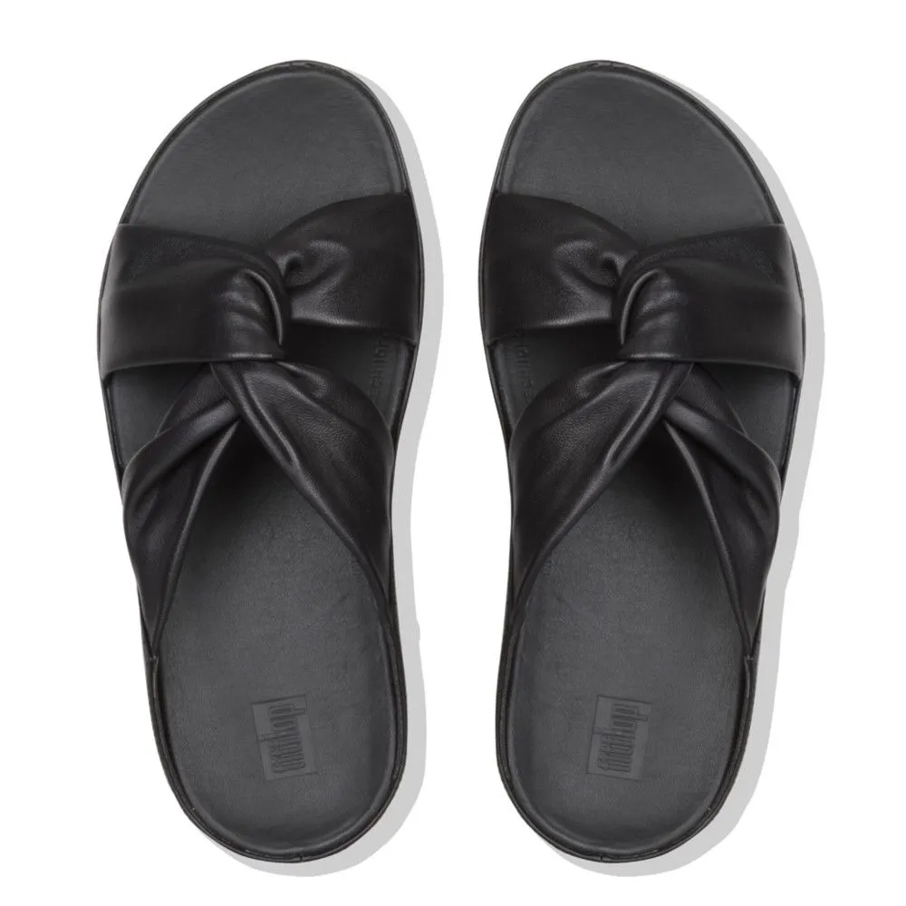 Twiss Black Leather Slide Sandal