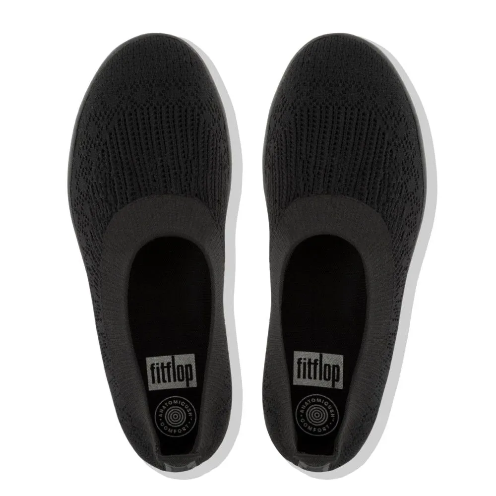 Uberknit All Black Ballerina Slip-On Flat