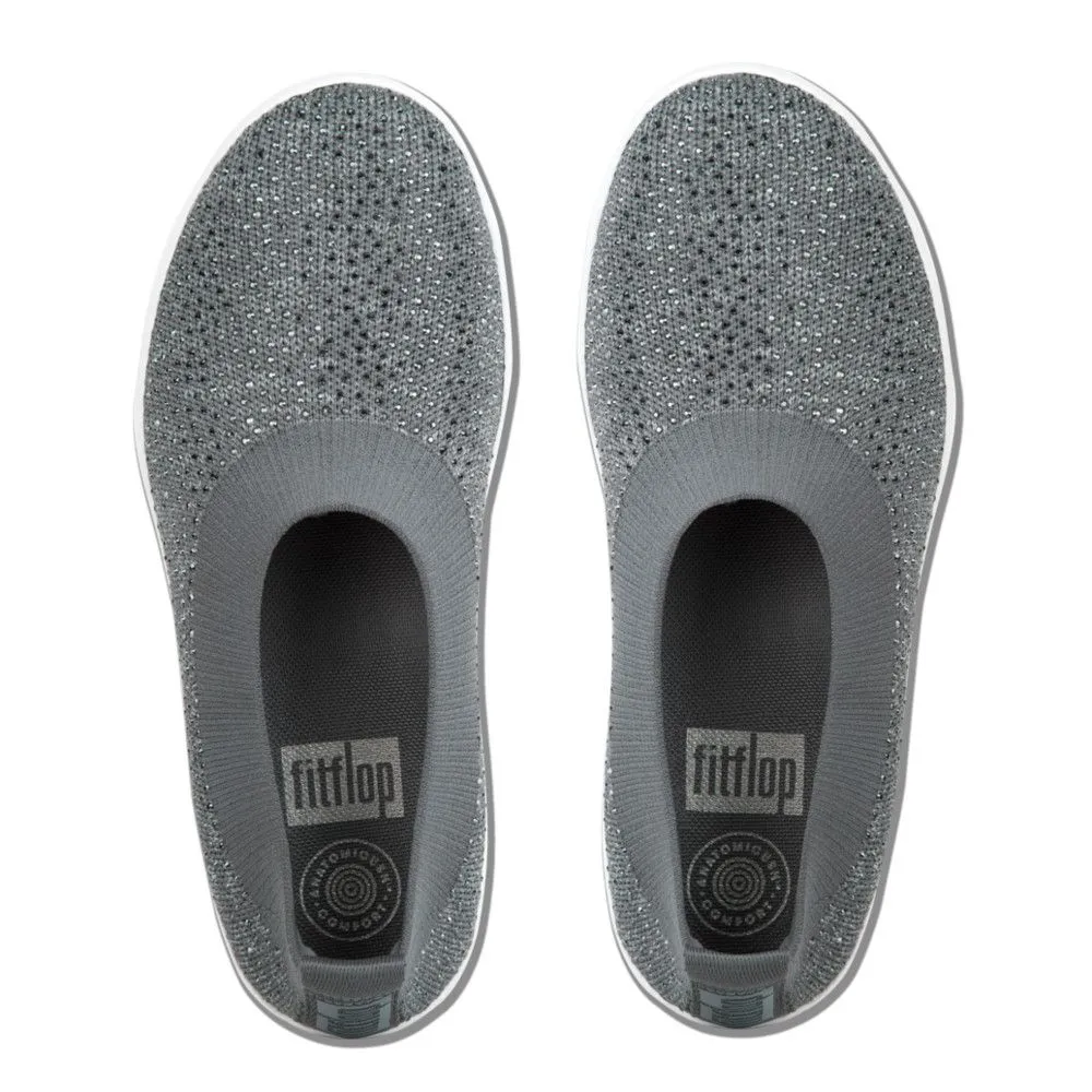 Uberknit Ballerina Crystal Charcoal / Dusty Grey Slip-On Flat