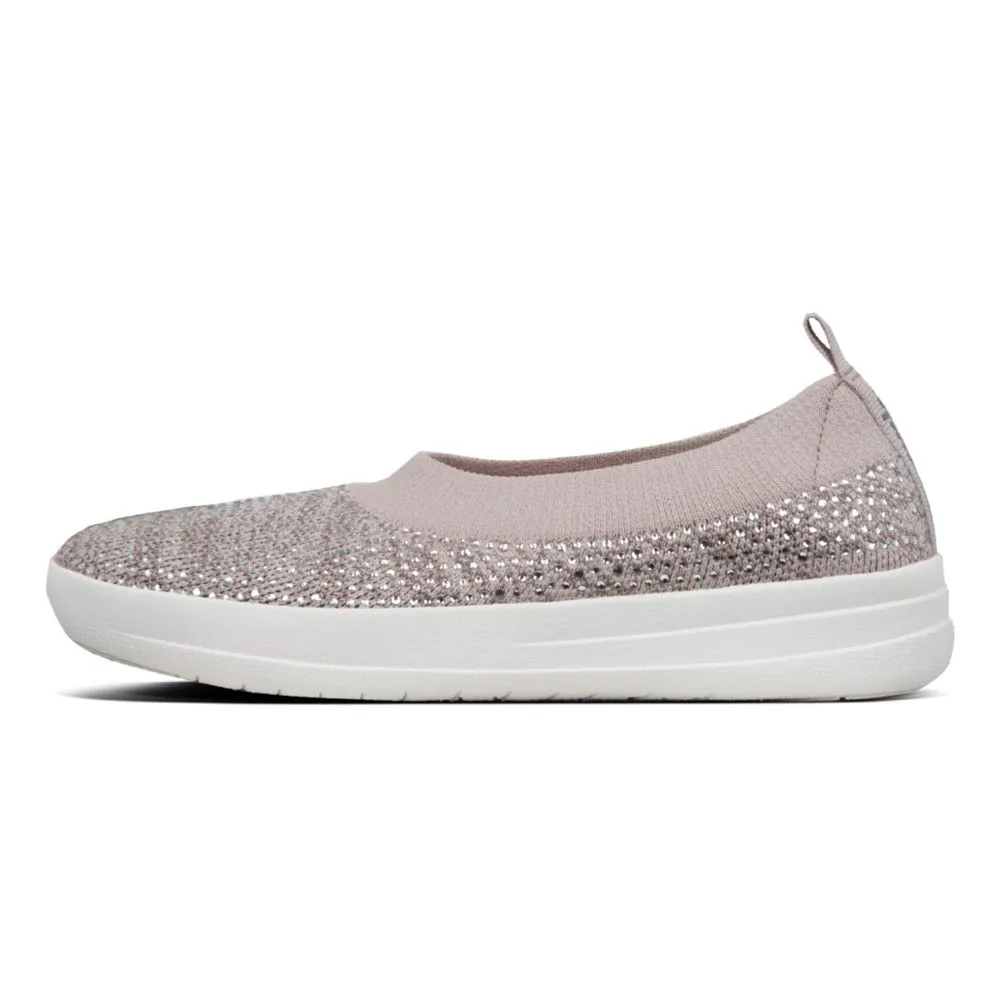 Uberknit Ballerina Crystal Metallic Mink Ballet Flat