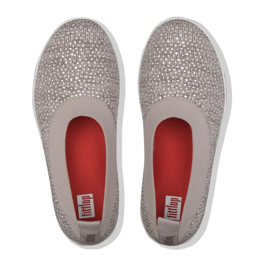 Uberknit Ballerina Crystal Metallic Mink Ballet Flat