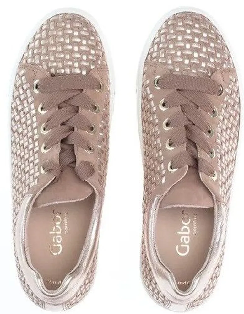 66.499.30 Florenz Taupe Gold Metallic Platform Sneaker