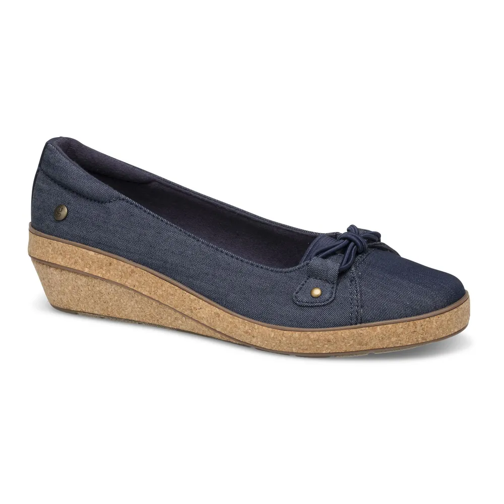 Betty Navy Wedge Loafer