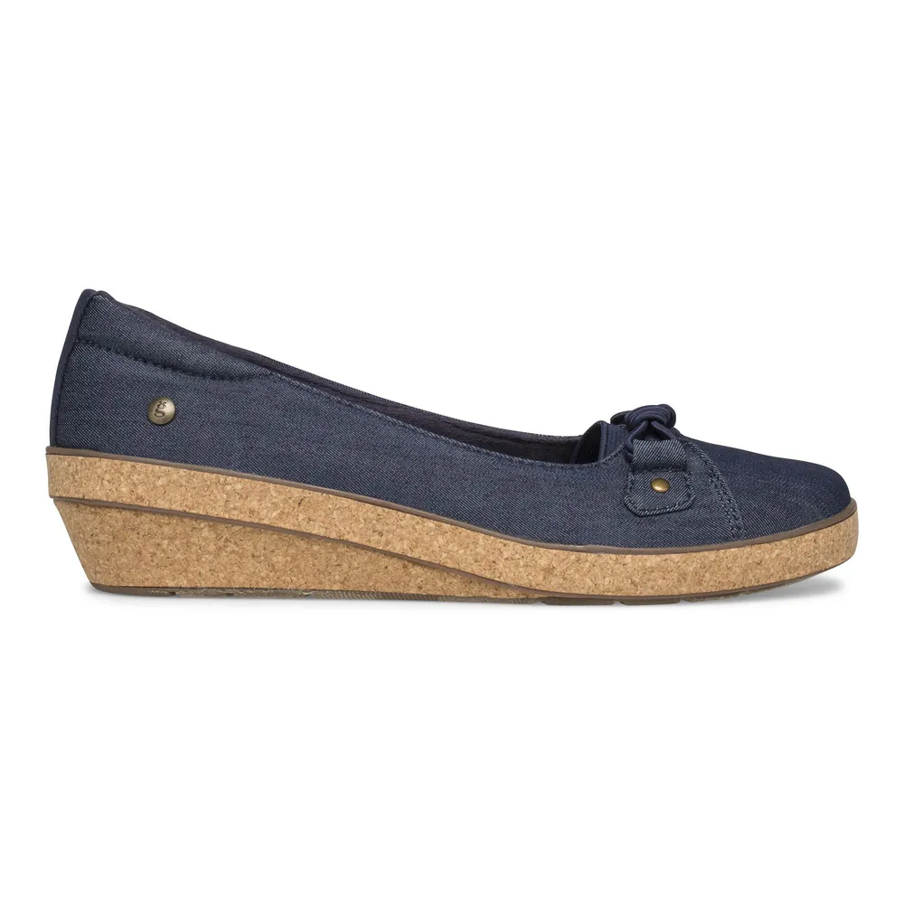 Betty Navy Wedge Loafer