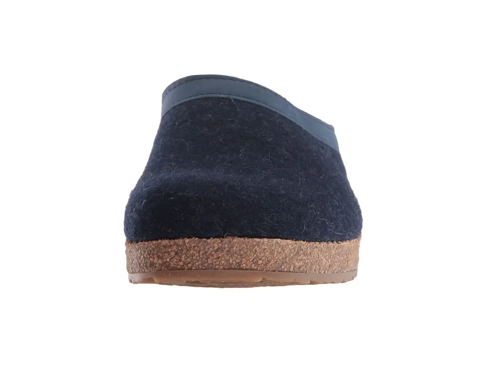 GZL Grizzly Captain's Blue Wool Felt Leather Trim Clog