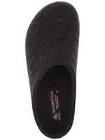 GZL Grizzly Charcoal Wool Felt Leather Trim Clog