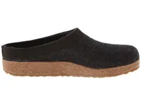 GZL Grizzly Charcoal Wool Felt Leather Trim Clog