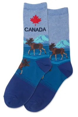 Hotsox Women's Canada Blue Crew Socks