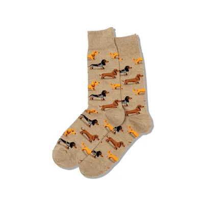 Hotsox Men's Dachshunds Crew Socks