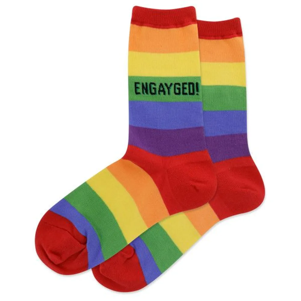 Hotsox Engayged Rainbow Crew Socks