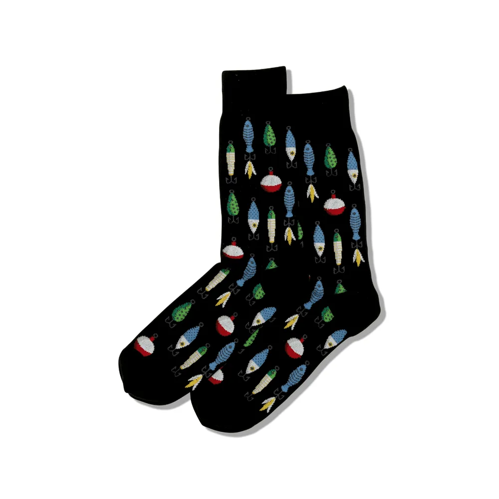 Hotsox Men's Fishing Lures Crew Socks