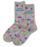 Hotsox Women's Happy Birthday Crew Socks