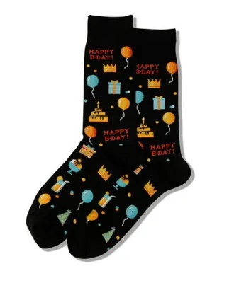Hotsox Men's Happy Birthday Crew Socks