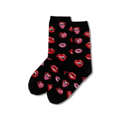 Hotsox Women's Lips Crew Socks