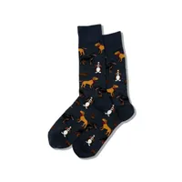 Hotsox Men's Multi Dogs Crew Socks