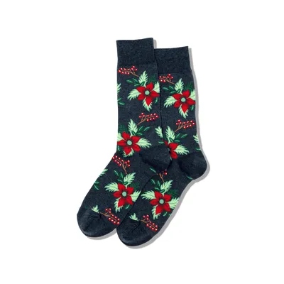 Hotsox Men's Christmas Poinsettia Socks