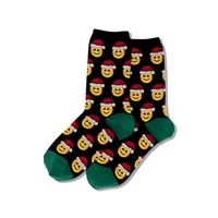 Hotsox Women's Santa Smile Emoji Crew Socks
