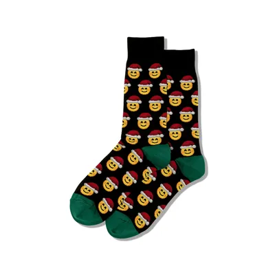 Hotsox Men's Santa Smile Emoji Socks