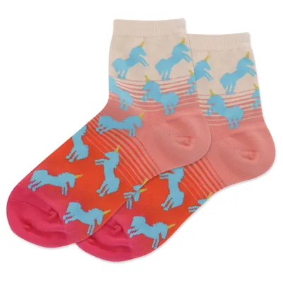 Hotsox Women's Unicorn Blush Pink Anklet Socks